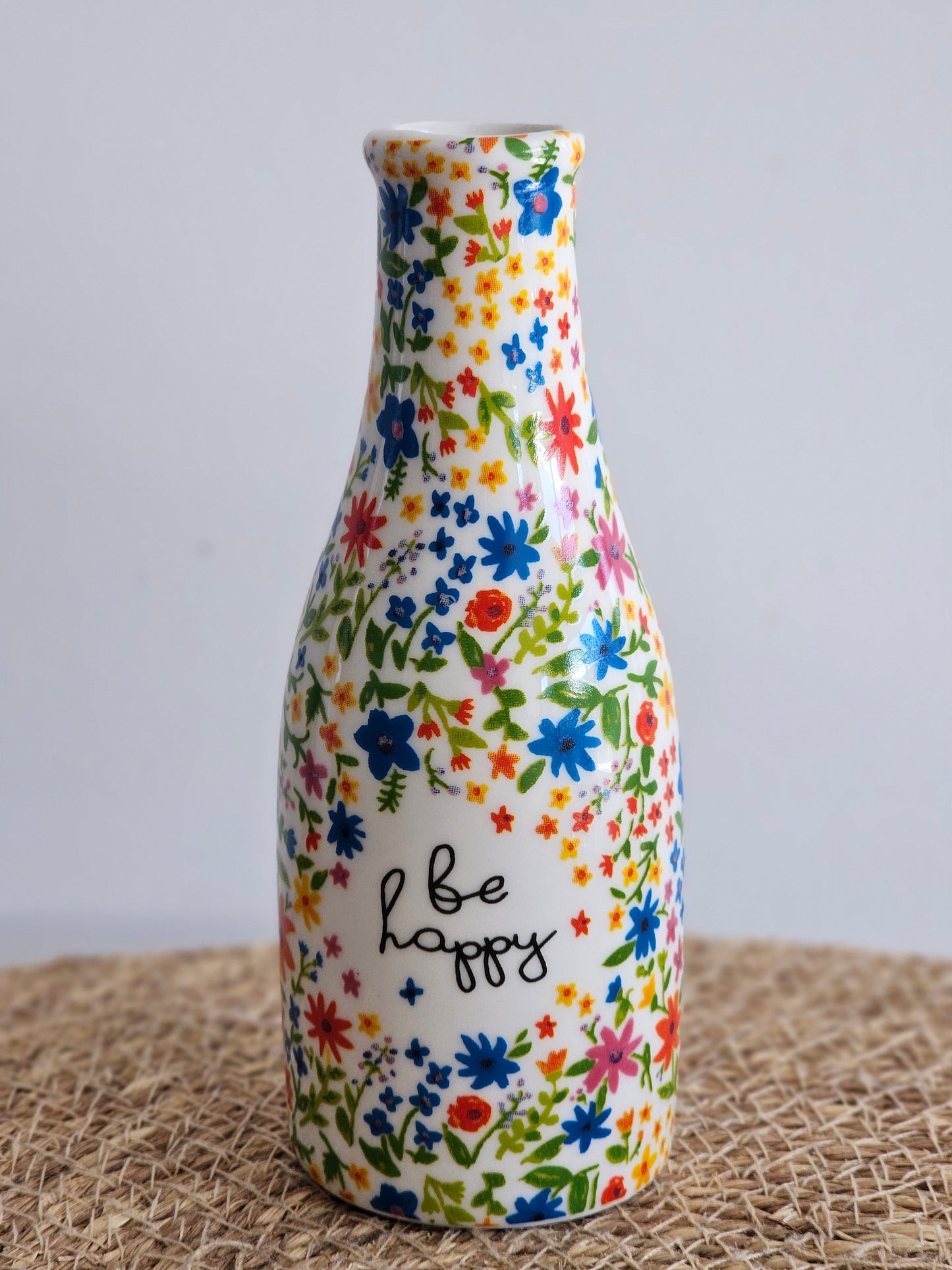 Be Happy Floral Vase